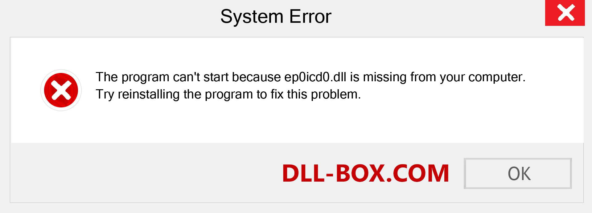  ep0icd0.dll file is missing?. Download for Windows 7, 8, 10 - Fix  ep0icd0 dll Missing Error on Windows, photos, images
